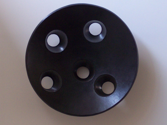 BLACK RELIEF WITH FIVE HOLES  2008  270 x 270 x 115mm