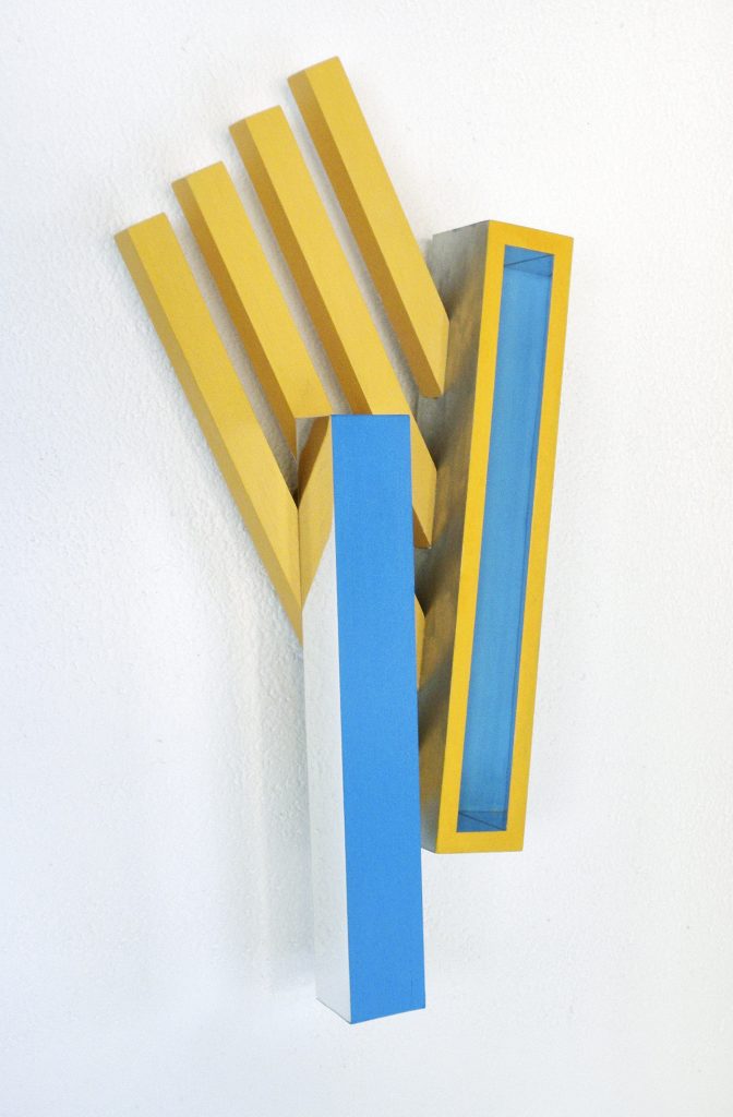 Yellow and Blue Construction 2016 40 X 25 X 10cm